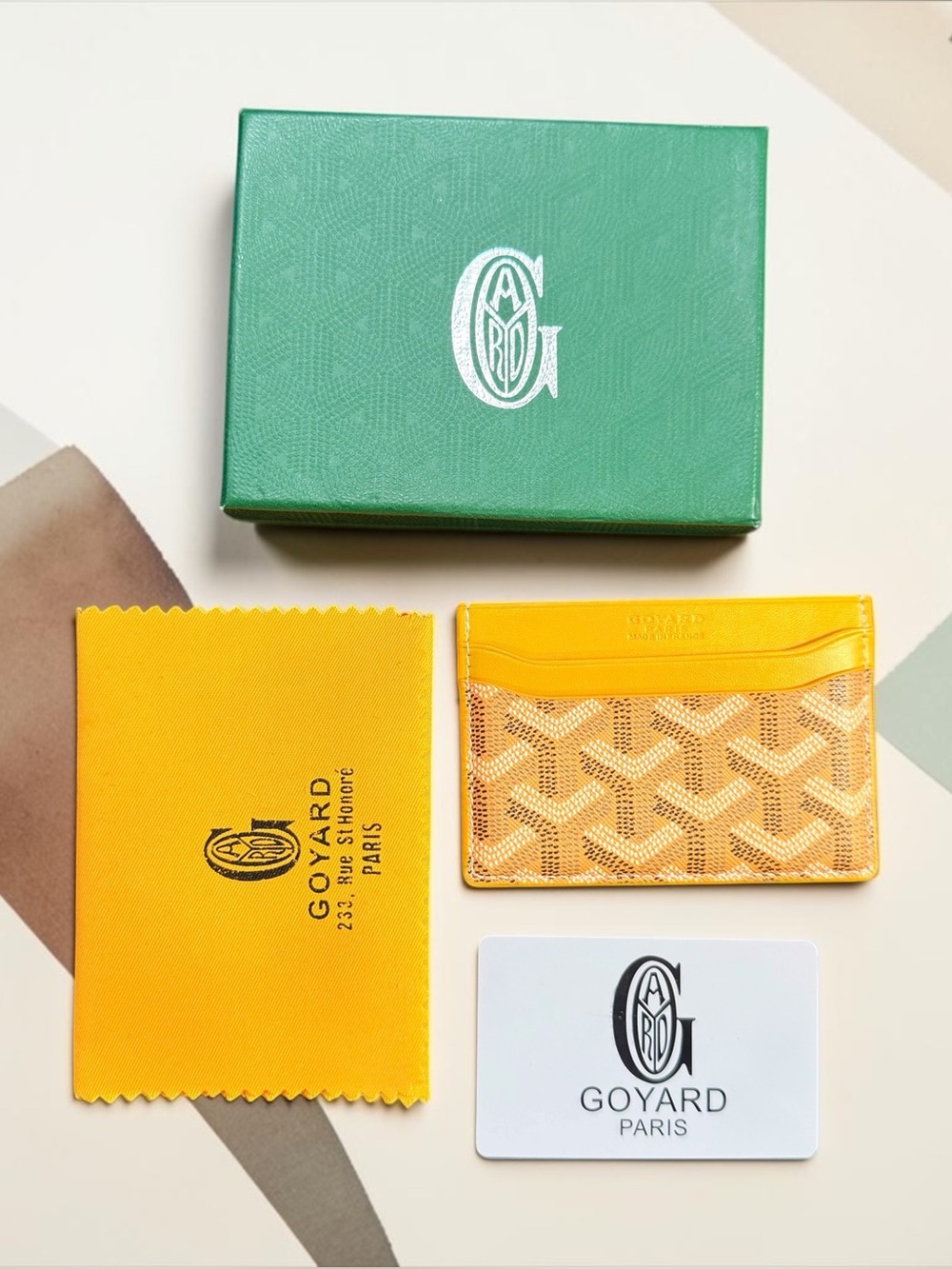 Yellow  Card Holder - Signature Pattern | NIB - full inclusion